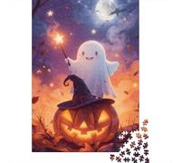 Sorcier fantôme Halloween Puzzle 1000 Pièces Adultes intéressant Puzzles 1000 Pièces Jeu De Team Building Cadeau 52x38cm/1000pcs