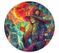 sorcière 1000 Pièces Puzzle pour Adultes Et Enfan Puzzle Rond Décoration Moderne Jeu Cadeau Unique 1000pcs (67.5x67.5cm)