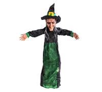 Sorcière à commande vocale d'Halloween à suspendre à l'extérieur - Éclairage LED avec lumières - Guirlande de sorcière pour fête