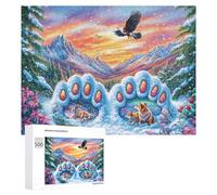 Sorcière avec Baguette de Cristal et forêt éclairée par la Lune Puzzle 500 Pièces pour Seniors Loisirs Intérieurs Stimulation Mentale Cadeau pour Présent Attentionné 500 PCS