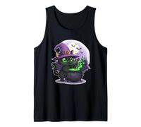 Sorcière Chat Noir avec Chaudron et Lune Débardeur