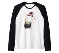 Sorcière Chat Noir avec Chaudron Manche Raglan