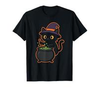Sorcière Chat Noir avec Chaudron T-Shirt