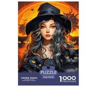Sorcière Chats Noirs Puzzle 1000 Piezas Para Adultos, Juego Desafiante, Antiestrés, Ejercita Memoria Para Adultos/niños ≥12 Años 70x50cm/1000pcs