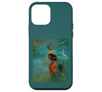 Sorcière chevauchant Un Balai avec Un Chat Noir Vintage Art Vecteur Coque pour iPhone 12 Mini