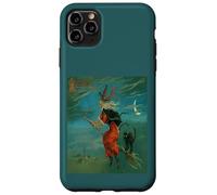 Sorcière chevauchant Un besom avec Un Vecteur Vintage de Chat Noir Coque pour iPhone 11 Pro Max