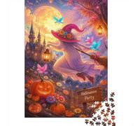 Sorcière Citrouille Château Puzzle, 1000 Pcs pour Adultes Haute Qualité | 38x26cm Fans De Puzzle, Cadeau D'anniversaire, Carton, Pensée Logique, Finition Surface Lisse