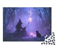Sorcière dans la forêt Puzzles pour Adultes sans Poussière, Puzzle d'art Jeu Éducatif Décompression pour Une Activité Zen, Cadeau Fête des Mères/Pères 52x38cm/1000pcs