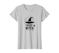 Sorcière de Base : Humour d'halloween envoûtant, T-Shirt, Femme, Argent, XS