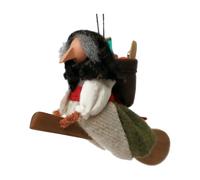 Sorcière de cuisine à suspendre faite à la main, sorcière porte-bonheur volante sur une cuillère, pour cuisinière ou mur, unique pour maman Szq729 (blanc, 15 x 7 cm)