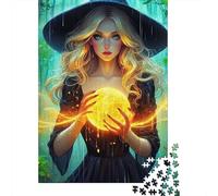 Sorcière de la forêt Crystal 1000 Pièces Puzzle pour Adultes Jeux Éducatifs Divertissement Apaisant Entraîner La Mémoire du Cerveau pour Décorations Familiales 500pcs (52x38cm)