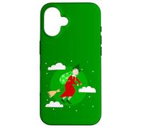 sorcière de noël Verte befana Balai spookmas creepmas Coque pour iPhone 16