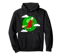 sorcière de noël Verte befana Balai spookmas creepmas Sweat à Capuche