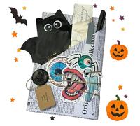 Sorcière d'Halloween avec livre, date aveugle d'Halloween avec livre, boîte cadeau pour Halloween, amateurs de livres, roman mystérieux surprise (B)