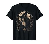 Sorcière d'halloween féminine Sombre Gothique Lune esthétique T-Shirt