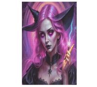 sorcière d'halloween Puzzle Adulte 1000 Pièces Artisanat Cadeau Famille Puzzles Jouet en Bois Cadeau Unique Décoration Intérieure （78×53cm）