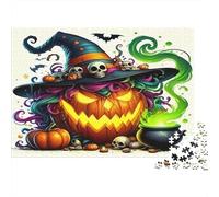 Sorcière d'halloween Puzzles 1000 Pièces Papier recyclé pour Adultes Puzzle pour Adultes Impossible Difficile Stimulant Excellente idée Cadeau pour Hommes et pour Femmes 38x26cm/1000pcs