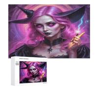 sorcière d'halloween Puzzles Adulte - Puzzle en Bois 1000 Pièces - Challenge - Adultes Et Enfants Dès 12 Ans （75×50cm）