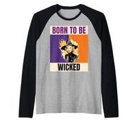 Sorcière d'halloween Vintage Born to Be Wicked Manche Raglan