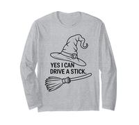 Sorcière drôle Qui Dit Oui Je Peux Conduire Un bâton Halloween Femmes Manche Longue