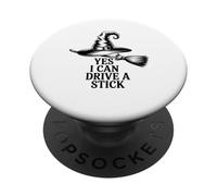 Sorcière drôle Qui Dit Oui Je Peux Conduire Un bâton Halloween Femmes PopSockets PopGrip Adhésif