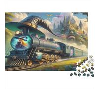 Sorcière du Train Magique Puzzle 1000 Pièces Papier recyclé pour Adultes Puzzle pour Adultes Impossible Difficile Stimulant Jeu Familial Amusant Excellente idée Cadeau 52x38cm/1000pcs