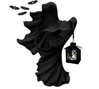 Sorcière en résine avec Lanterne, Lanterne de sorcière d'halloween - Sculpture effrayante d'halloween Statue de Messager de l'enfer avec Lampe,Décor de Vacances pour Jardin, Patio, entrée
