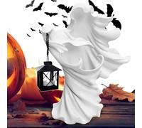 Sorcière en résine avec lanterne, lanterne de sorcière d'Halloween - Sculpture effrayante d'Halloween Statue de messager de l'enfer avec lampe - Décoration de vacances pour jardin, entrée, balcon, sal