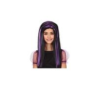 Sorcière Enchantée Violet Noir Perruque Cosplay Fête Accessoires de cheveux Halloween Pièce de cheveux Château de conte de fées Fantaisie Apparition magique Carnaval Déguisement, Couleur : Noir