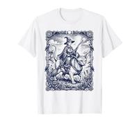 Sorcière équitation Sphynx Chat Mystique Fantaisie T-Shirt