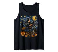 Sorcière et Chat Volant Halloween Nuit étoilée Filles Femmes Débardeur