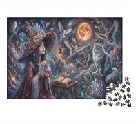 Sorcière étoilée et compagnonsPuzzle Classique 1000 Pièces nébuleuse Cosmique pour Adultes Anti-Stress Activité Intérieure Cadeau d'anniversaire 52x38cm/1000pcs