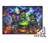 Sorcière Halloween Puzzle Mini 1000 Pièces pour Adultes | 38x26cm Carton, Décor Maison, Coupe Précise, Cadeau Anniversaire, Détente Esprit
