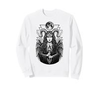 Sorcière Lillith Pentagramme Lune Motif Mystique Sweatshirt