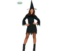 Sorcière Magie Noire Halloween Chapeau magique Costume Manteau Robe Mystique Herboriste Gothique, Taille : 38 - 40 (M) Couleur : Noir