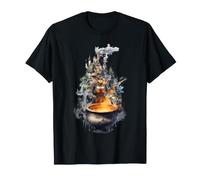 Sorcière Mignonne Faisant des Potions Magiques pour Halloween Steampunk Witches T-Shirt