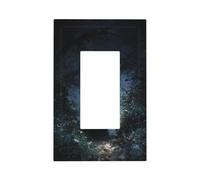 Sorcière nocturne de la forêt marchant avec lanterne - Plaque murale à bascule unique - Décoration pour la maison, la cuisine, la salle de bain