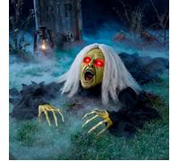 Sorcière Rampante halloween Sort de Terre avec Sons Effrayants et Yeux Clignotants pour Décoration de Jar DECORATION DE FETE MURALE