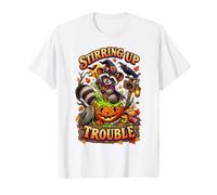 Sorcière Raton Laveur d'halloween Qui sème Les ennuis avec T-Shirt Graphique avec Valeur