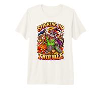 Sorcière Raton Laveur d'halloween Qui sème Les ennuis avec T-Shirt Haut de Gamme