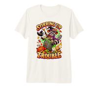 Sorcière Raton Laveur d'halloween Qui sème Les ennuis avec T-Shirt Haut de Gamme