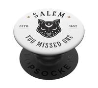 Sorcière Salem Halloween Femmes 1692 Mystique Chat Noir PopSockets PopGrip Adhésif