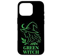 Sorcière Verte Profil Nature avec Lune et Feuillage Coque pour iPhone 16 Pro
