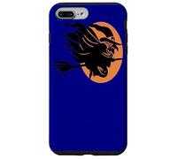 Sorcière Volante Assise à Cheval sur Un Balai Devant la Lune Art Coque pour iPhone 7 Plus/8 Plus