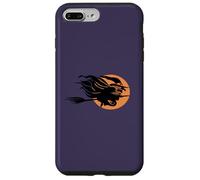 Sorcière Volante Assise à Cheval sur Un Balai Devant la Lune Art Coque pour iPhone 7 Plus/8 Plus