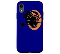 Sorcière Volante Assise à Cheval sur Un Balai Devant la Lune Art Coque pour iPhone XR