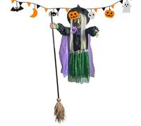 Sorcière Volante Décor Halloween | Usage Extérieur - Décor Lumineux Fête pour Jardin Terrasse Événement Extérieur