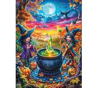 Sorcières avec Un Chaudron 300 Pièces Puzzle Collectionneur en Carton Haute Qualité Haute Difficulté Décoration Murale Oeuvre d'art Cadeau Noël Premium 300 PCS