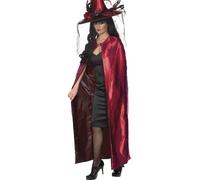 Sorcières Cape Halloween Femmes Satin Réversible Capes Adultes Satin Vampire