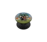 Sorcières d'halloween avec Cottage et citrouilles PopSockets PopGrip Adhésif